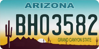 AZ license plate BHO3582