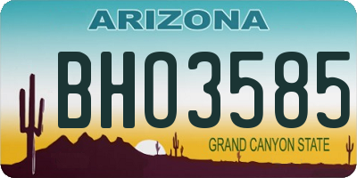 AZ license plate BHO3585