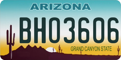 AZ license plate BHO3606