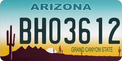 AZ license plate BHO3612