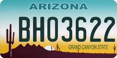 AZ license plate BHO3622