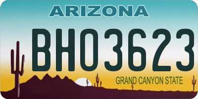 AZ license plate BHO3623