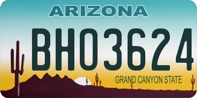 AZ license plate BHO3624