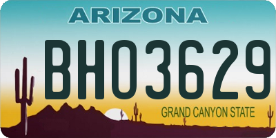 AZ license plate BHO3629