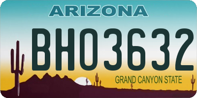 AZ license plate BHO3632