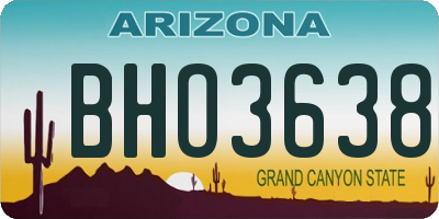 AZ license plate BHO3638