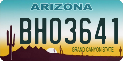 AZ license plate BHO3641