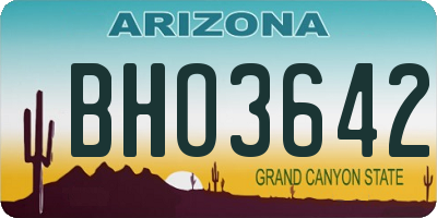 AZ license plate BHO3642