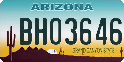 AZ license plate BHO3646
