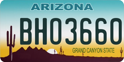 AZ license plate BHO3660