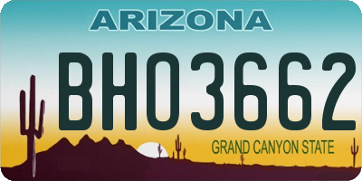 AZ license plate BHO3662