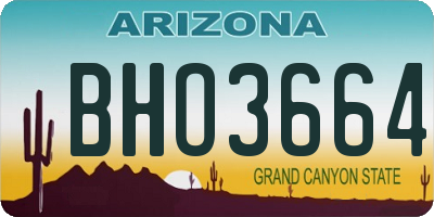 AZ license plate BHO3664