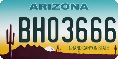 AZ license plate BHO3666