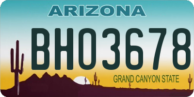 AZ license plate BHO3678