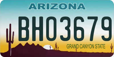 AZ license plate BHO3679