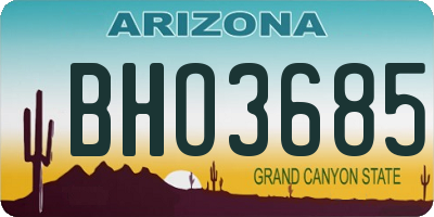 AZ license plate BHO3685