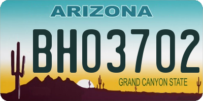 AZ license plate BHO3702