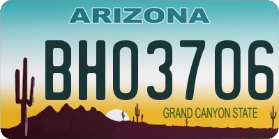 AZ license plate BHO3706