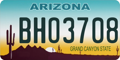 AZ license plate BHO3708