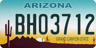 AZ license plate BHO3712