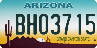 AZ license plate BHO3715
