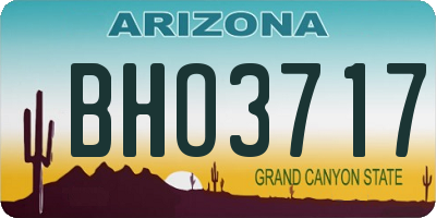 AZ license plate BHO3717