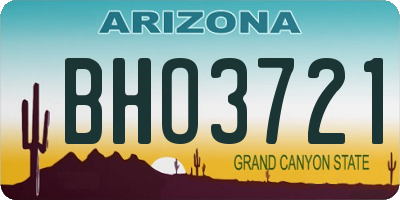 AZ license plate BHO3721