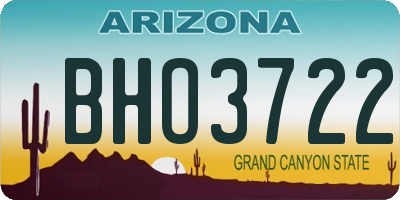 AZ license plate BHO3722