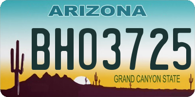 AZ license plate BHO3725