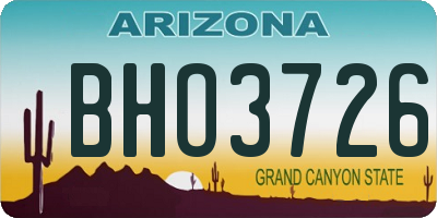 AZ license plate BHO3726