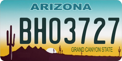 AZ license plate BHO3727