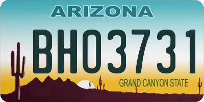 AZ license plate BHO3731