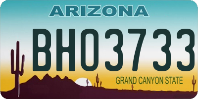 AZ license plate BHO3733