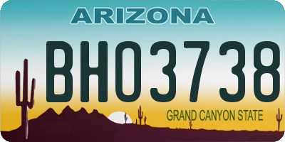 AZ license plate BHO3738