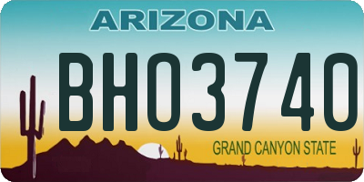 AZ license plate BHO3740