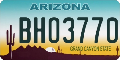 AZ license plate BHO3770