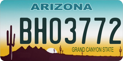 AZ license plate BHO3772