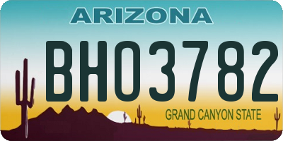 AZ license plate BHO3782