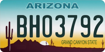 AZ license plate BHO3792