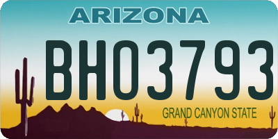 AZ license plate BHO3793