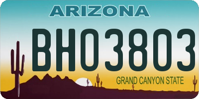 AZ license plate BHO3803