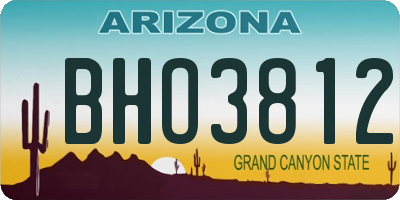 AZ license plate BHO3812