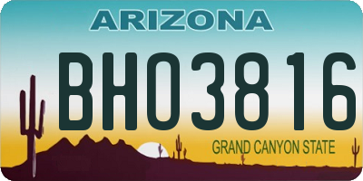 AZ license plate BHO3816