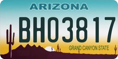 AZ license plate BHO3817