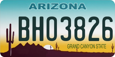 AZ license plate BHO3826