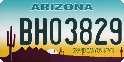 AZ license plate BHO3829