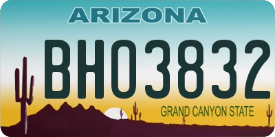 AZ license plate BHO3832