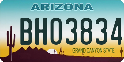 AZ license plate BHO3834