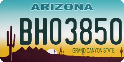 AZ license plate BHO3850