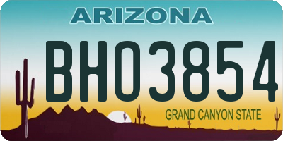 AZ license plate BHO3854